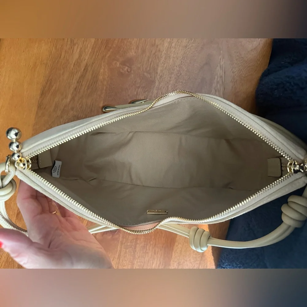 Cult Gaia Mercier Suede Shoulder Bag in Sand - Picture 3 of 10